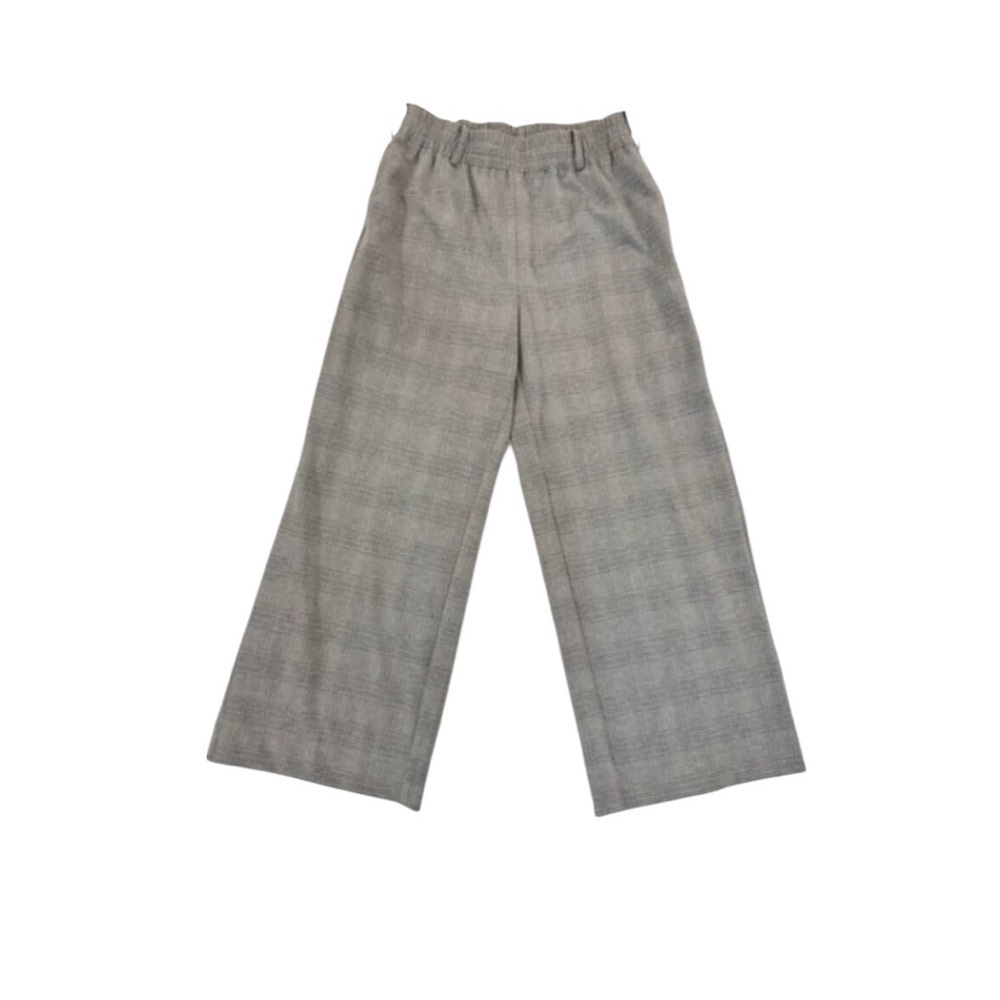 Tuckernuck Gray Plaid Cropped Flare Carlton Pants size Small - Picture 5 of 8